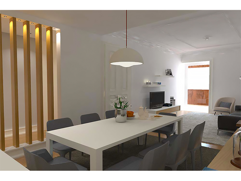 Projeto 3D para apartamento em Lisboa