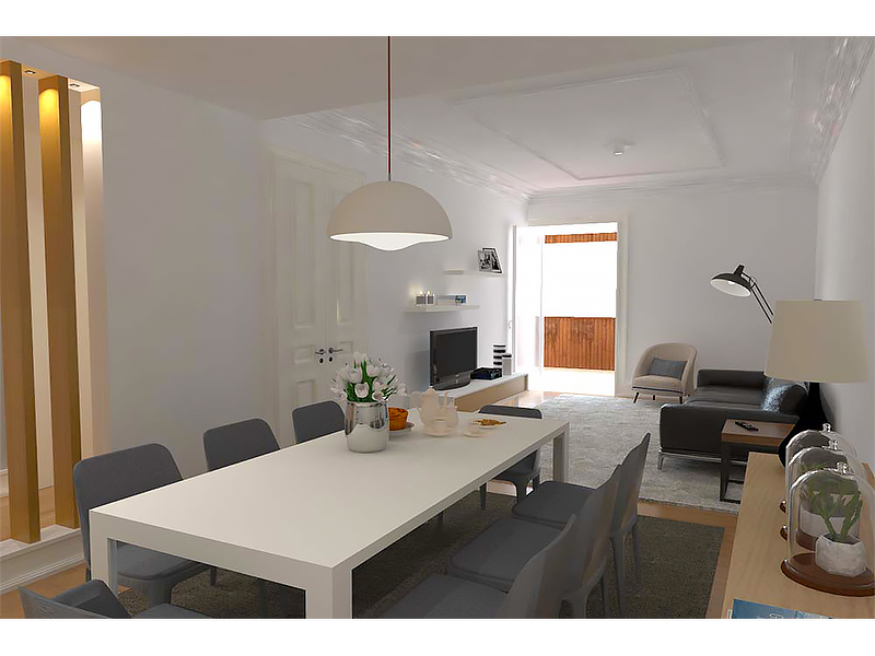 Projeto 3D para apartamento em Lisboa