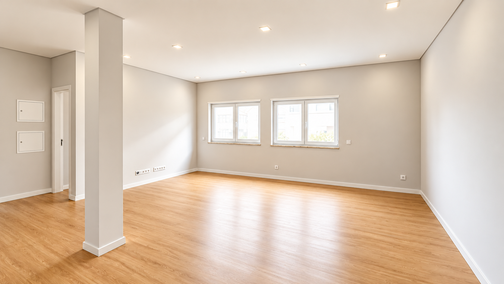 Room with wooden flooring in Queijas — view 02